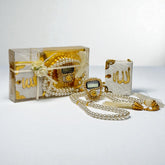 Islamic Prayer Beads Set with Decorative Box, 3-Piece Degital Tasbih with 99-Beads and Mini Quran,