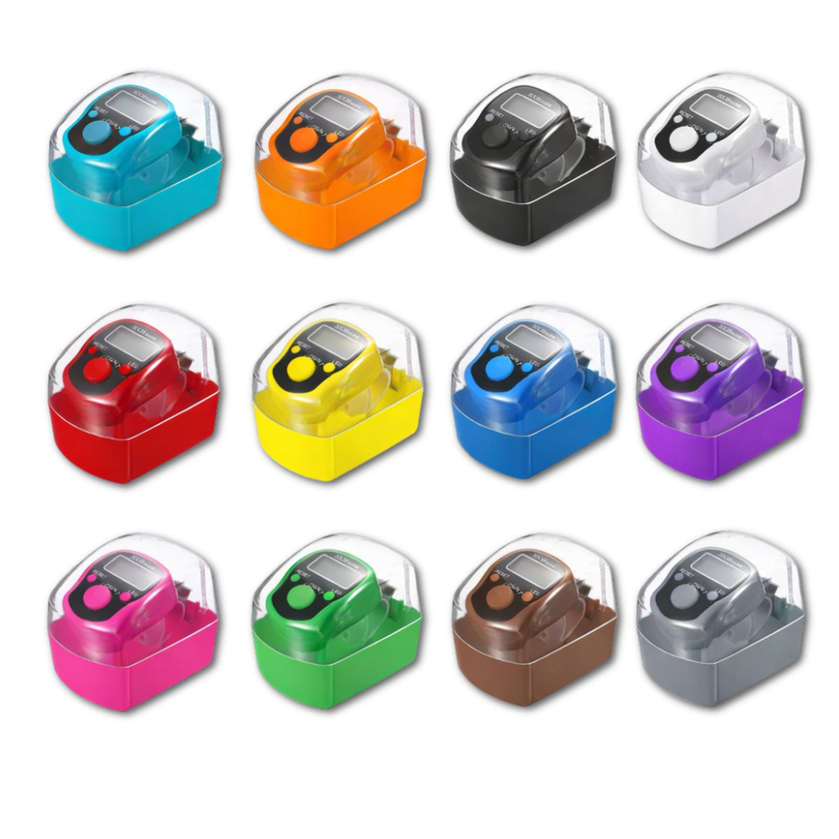 Digital LCD LED Electronic Tasbeeh Pray Finger Ring Tally Lap Counter- 12 Pieces