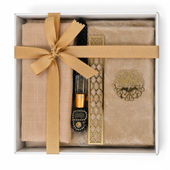 6pcs gift set, Quran, prayer mat, scarp, tasbeeh33 beads, digital tasbeeh, attar,